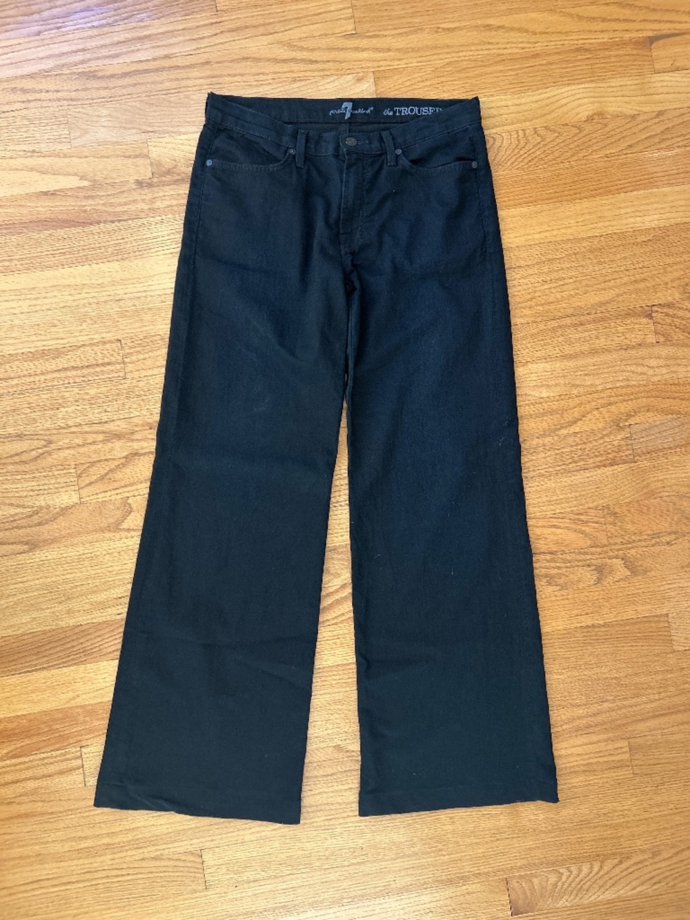7 For All Mankind low rise wide leg black jeans size 30 waist
